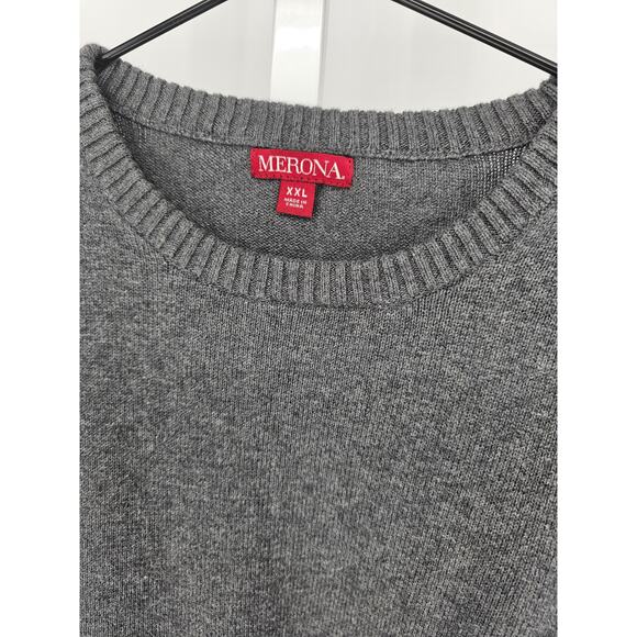 Merona Mens Sz XXL 100% Cotton Crew Neck Sweater Gray - Picture 2 of 4